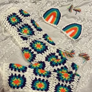 Dolls kill hot & delicious crochet pants set size small
